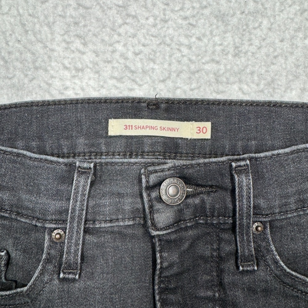 Levi's 311 Shaping‎ Skinny Jeans Black Dark Wash Stretch Denim Pants Size 30x28 - Picture 4 of 13
